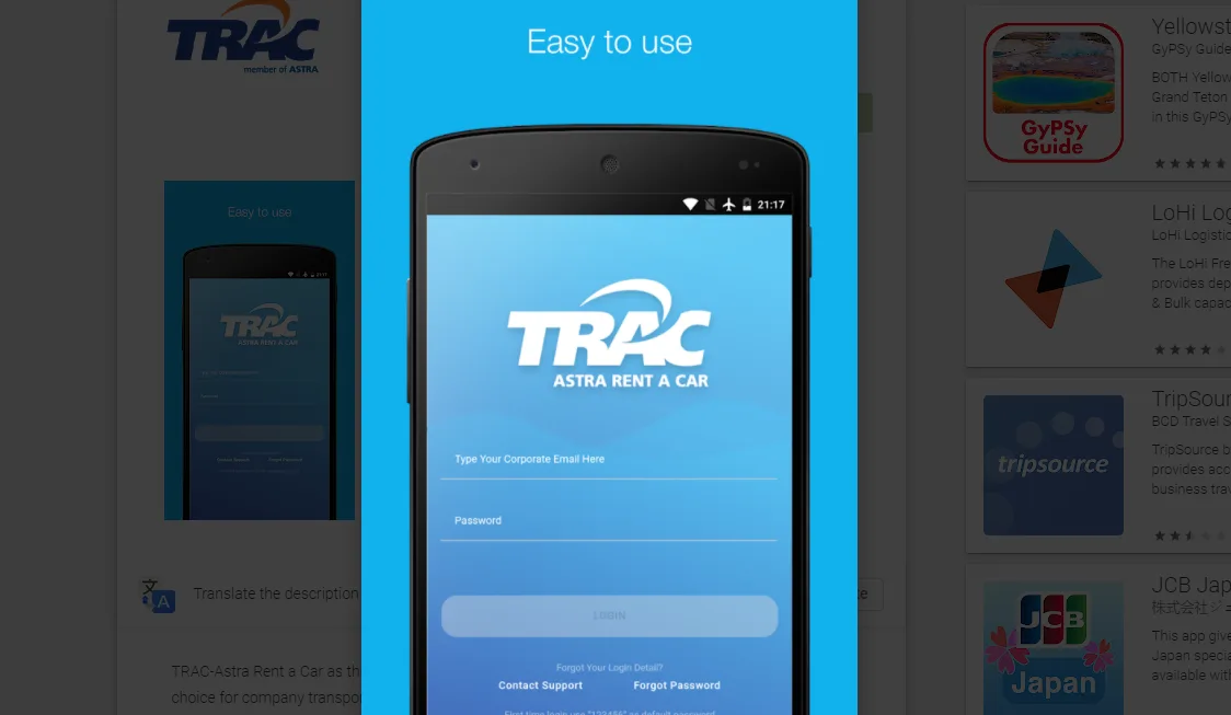 Review Aplikasi Sewa Mobil TRAC Astra