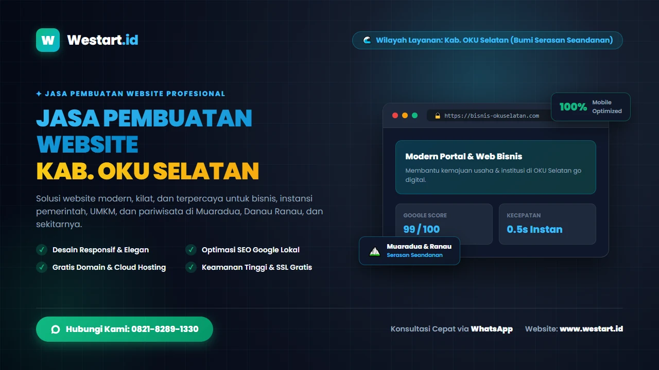 Jasa Pembuatan Website di OKU Selatan [0821-8289-1330]: Solusi Digital Cepat, Elegan, dan Bergaransi