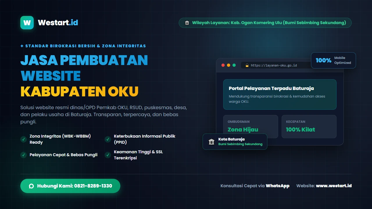 Jasa Pembuatan Website Instansi & OPD Kabupaten OKU [0821-8289-1330]: Standar Zona Integritas WBK-WBBM Menuju E-Government Bersih