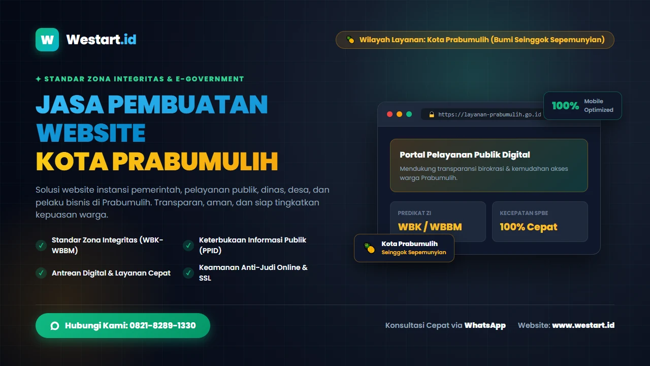 Jasa Pembuatan Website Instansi & OPD Kota Prabumulih [0821-8289-1330]: Standar Zona Integritas WBK-WBBM Menuju Smart City